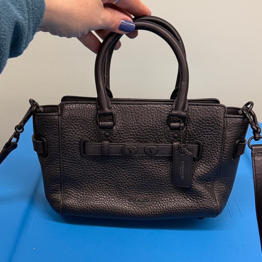 Coach Black Pebbled Leather Satchel